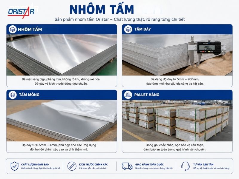 Oristar - Đơn vị cung cấp nhôm theo kích thước uy tín hàng đầu